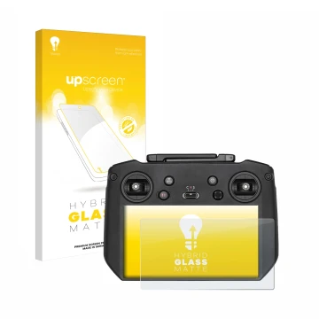 Front side of a product packaging with the brand logo upscreen. Next to it is the device DJI Mavic 3 RC Pro shown with the cor