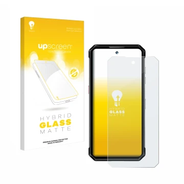 Front side of a product packaging with the brand logo upscreen. Next to it is the device Oukitel WP21 shown with the correspon