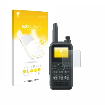 Front side of a product packaging with the brand logo upscreen. Next to it is the device Kenwood TH-D75E D-Star shown with the