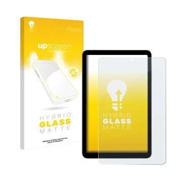 Front side of a product packaging with the brand logo upscreen. Next to it is the device Alldocube iPlay 50 mini shown with th