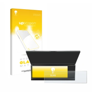 Front side of a product packaging with the brand logo upscreen. Next to it is the device ASUS ROG Zephyrus Duo 16 2023 (ONLY T