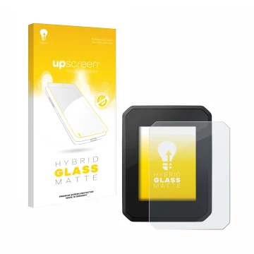 Front side of a product packaging with the brand logo upscreen. Next to it is the device FIT Display Compact shown with the co