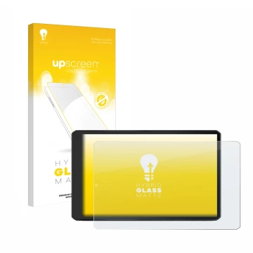 Front side of a product packaging with the brand logo upscreen. Next to it is the device Garmin Camper 1095 shown with the cor