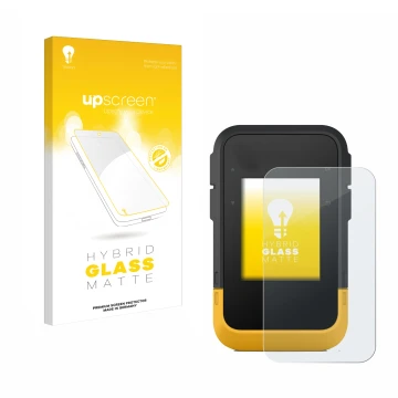Front side of a product packaging with the brand logo upscreen. Next to it is the device Garmin eTrex SE shown with the corres