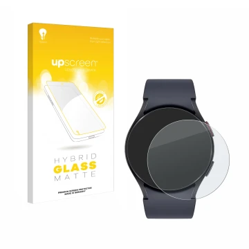 Front side of a product packaging with the brand logo upscreen. Next to it is the device Samsung Galaxy Watch 6 (44 mm) shown 