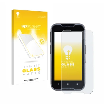 Front side of a product packaging with the brand logo upscreen. Next to it is the device Datalogic Memor 11 shown with the cor