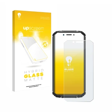 Front side of a product packaging with the brand logo upscreen. Next to it is the device Oukitel WP18 shown with the correspon