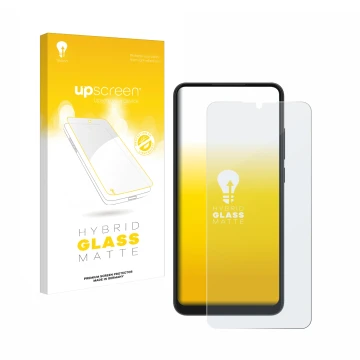 Front side of a product packaging with the brand logo upscreen. Next to it is the device ZTE Blade A52 shown with the correspo