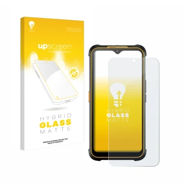 Front side of a product packaging with the brand logo upscreen. Next to it is the device AGM Glory G1S shown with the correspo