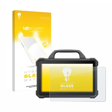 Front side of a product packaging with the brand logo upscreen. Next to it is the device Launch X-431 Tab VII (Tab 7) Elite sh