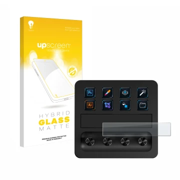Front side of a product packaging with the brand logo upscreen. Next to it is the device Elgato Stream Deck + shown with the c