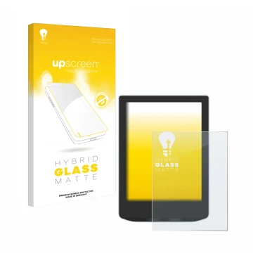 Front side of a product packaging with the brand logo upscreen. Next to it is the device PocketBook Verse shown with the corre