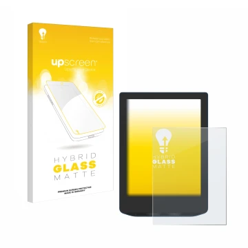 Front side of a product packaging with the brand logo upscreen. Next to it is the device PocketBook Verse Pro shown with the c