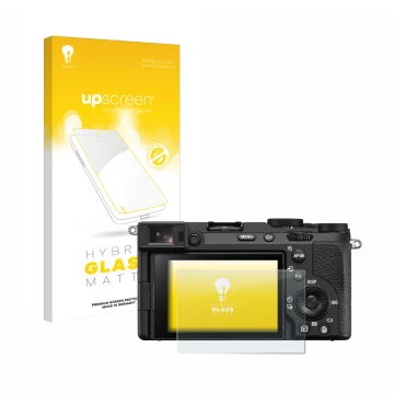 Front side of a product packaging with the brand logo upscreen. Next to it is the device Sony Alpha 7CR shown with the corresp