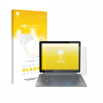 Front side of a product packaging with the brand logo upscreen. Next to it is the device Alldocube iWork 20 Pro shown with the