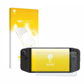 Front side of a product packaging with the brand logo upscreen. Next to it is the device Lenovo Legion Go shown with the corre