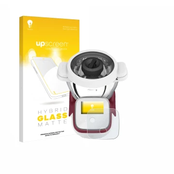Front side of a product packaging with the brand logo upscreen. Next to it is the device Moulinex i-Companion Touch XL shown w