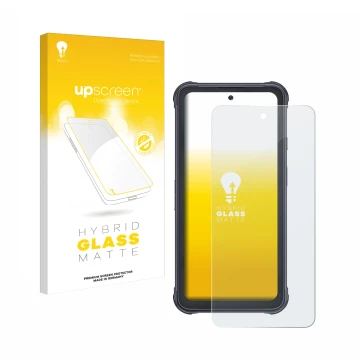 Front side of a product packaging with the brand logo upscreen. Next to it is the device Cubot King Kong 8 shown with the corr
