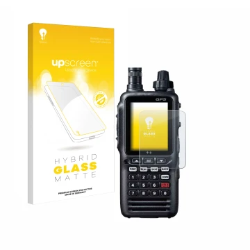 Front side of a product packaging with the brand logo upscreen. Next to it is the device Yaesu FTA-850L shown with the corresp