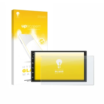 Front side of a product packaging with the brand logo upscreen. Next to it is the device Ankeway Car Radio 7