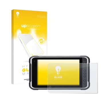 Front side of a product packaging with the brand logo upscreen. Next to it is the device Handheld Algiz RT8 shown with the cor