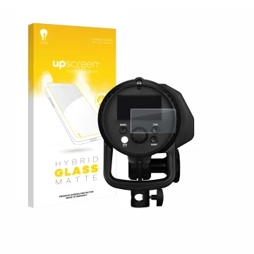 Front side of a product packaging with the brand logo upscreen. Next to it is the device Profoto B1X shown with the correspond