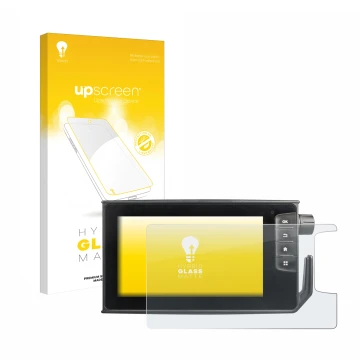 Front side of a product packaging with the brand logo upscreen. Next to it is the device Valtra SmartTouch Terminal shown with