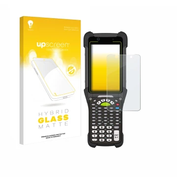 Front side of a product packaging with the brand logo upscreen. Next to it is the device Zebra MC9400 shown with the correspon