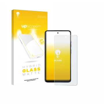 Front side of a product packaging with the brand logo upscreen. Next to it is the device Motorola Moto G24 shown with the corr