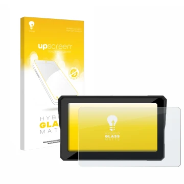 Front side of a product packaging with the brand logo upscreen. Next to it is the device Carpuride W702 7