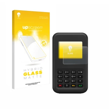 Front side of a product packaging with the brand logo upscreen. Next to it is the device Shopify WisePad 3 shown with the corr