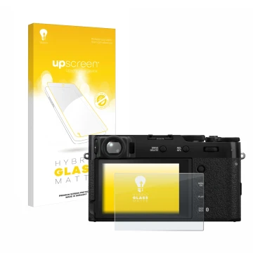 Front side of a product packaging with the brand logo upscreen. Next to it is the device Fujifilm X100VI shown with the corres