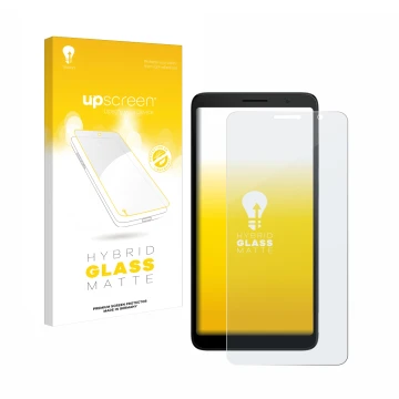 Front side of a product packaging with the brand logo upscreen. Next to it is the device TCL 501 shown with the corresponding 