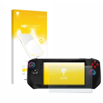 Front side of a product packaging with the brand logo upscreen. Next to it is the device MSI Claw A1M shown with the correspon