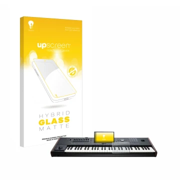 Front side of a product packaging with the brand logo upscreen. Next to it is the device KORG Pa5X shown with the correspondin