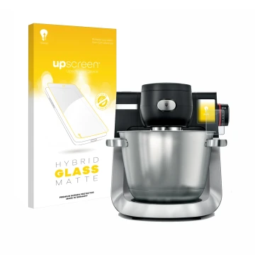 Front side of a product packaging with the brand logo upscreen. Next to it is the device Bosch MUM Serie 6 shown with the corr
