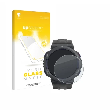 Front side of a product packaging with the brand logo upscreen. Next to it is the device Amazfit Active Edge shown with the co