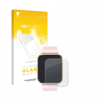 Front side of a product packaging with the brand logo upscreen. Next to it is the device walkbee Smartwatch 1.83