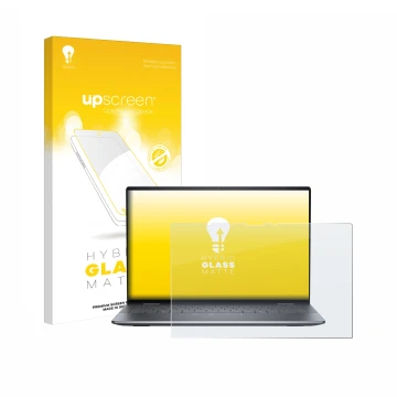 Front side of a product packaging with the brand logo upscreen. Next to it is the device Dell Latitude 9450 2-in-1 shown with 