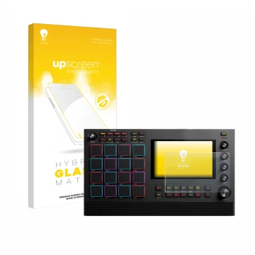 Front side of a product packaging with the brand logo upscreen. Next to it is the device Akai MPC Live II shown with the corre