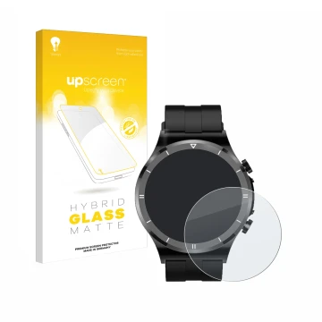 Front side of a product packaging with the brand logo upscreen. Next to it is the device Sanorum Smartwatch 1.39
