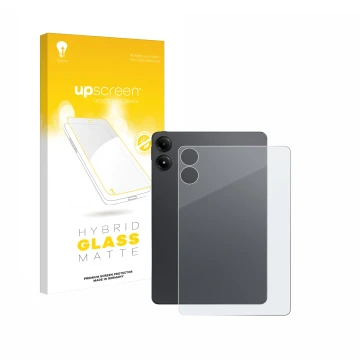 Front side of a product packaging with the brand logo upscreen. Next to it is the device Xiaomi Redmi Pad Pro (Back) shown wit