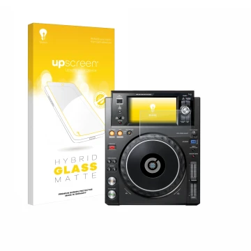 Front side of a product packaging with the brand logo upscreen. Next to it is the device Pioneer XDJ -1000MK2 shown with the c