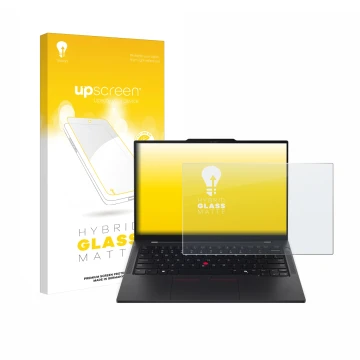 Front side of a product packaging with the brand logo upscreen. Next to it is the device Lenovo ThinkPad T14s Gen 6 shown with