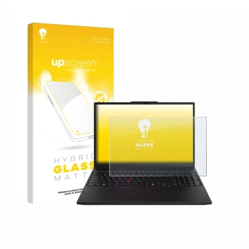 Front side of a product packaging with the brand logo upscreen. Next to it is the device Lenovo ThinkPad P16s Gen 3 shown with
