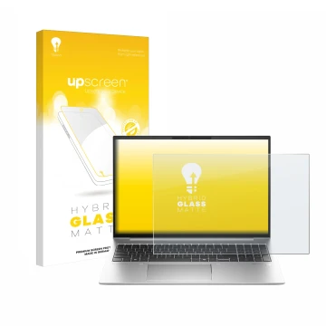 Front side of a product packaging with the brand logo upscreen. Next to it is the device HP EliteBook 840 G11 shown with the c