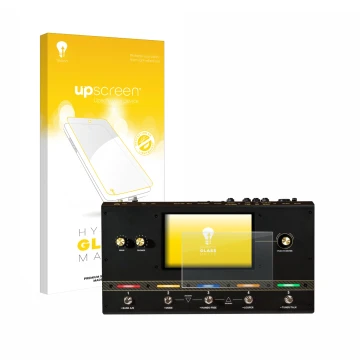 Front side of a product packaging with the brand logo upscreen. Next to it is the device Headrush Core shown with the correspo