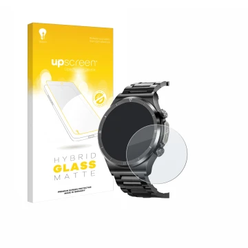 Front side of a product packaging with the brand logo upscreen. Next to it is the device Powerwill Smartwatch 1.39