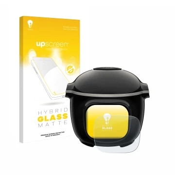 Front side of a product packaging with the brand logo upscreen. Next to it is the device Moulinex Cookeo Touch shown with the 