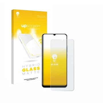 Front side of a product packaging with the brand logo upscreen. Next to it is the device realme C61 shown with the correspondi